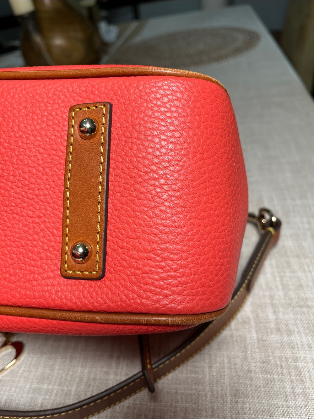 Dooney & Bourke Geranium Pebbled Leather Shoulder Bag with ID Card Holder - Picture 4 of 9